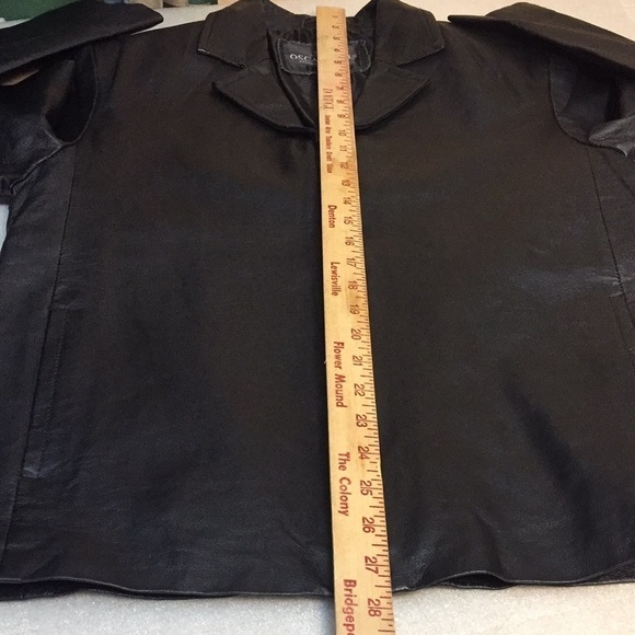 Vintage 1990's Genuine Black Leather zipper Jacket coat Oscar Piel Size L - Picture 13 of 14